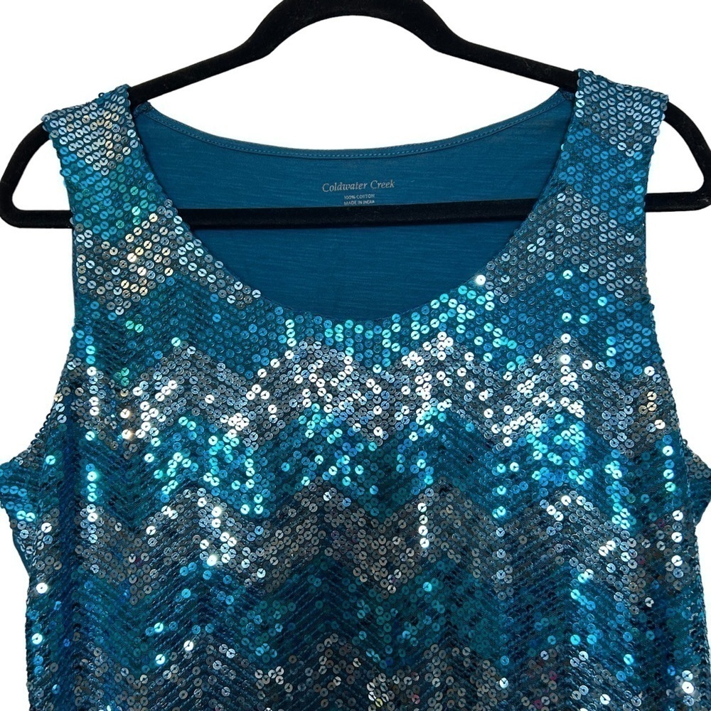 Coldwater Creek Sequin Chevron Pattern Sleeveless… - image 2